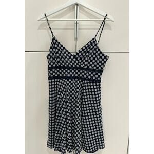 Altard State Navy Blue & White Daisy Embroidered Mini Dress - Size L